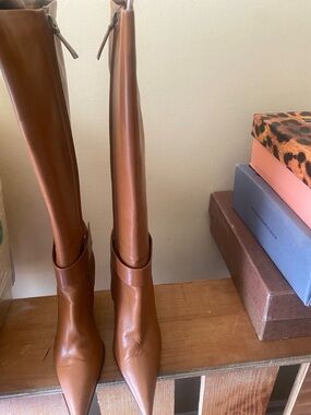 Enzo Angiolini Chestnut Brown Over-the-Knee Stiletto Boots